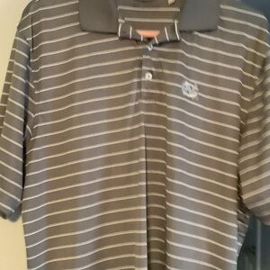 UNC‎ Tar Heels Charcoal and White Striped golf Polo